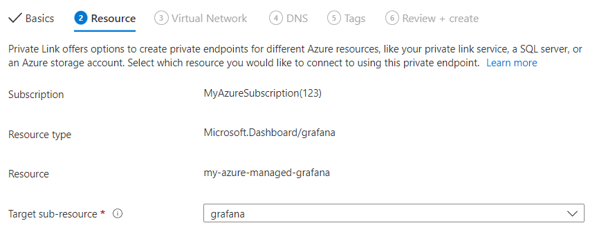 Zrzut ekranu przedstawiający kartę Zasób w witrynie Azure Portal.