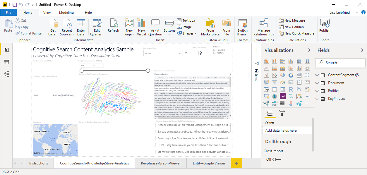 Przykładowy szablon usługi Power BI usługi Azure AI Search