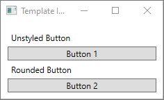 Okno WPF z dwoma niestylowymi przyciskami