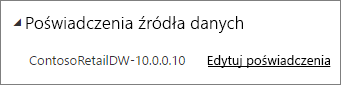 Zrzut ekranu przedstawiający okno dialogowe poświadczeń źródła danych usługa Power BI.