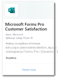 Zrzut ekranu przedstawia aplikację internetową Microsoft Forms Pro Customer Satisfaction.