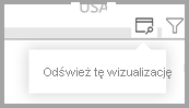 Zrzut ekranu przedstawiający wizualizację z wyróżnioną ikoną Analizuj tę wizualizację.