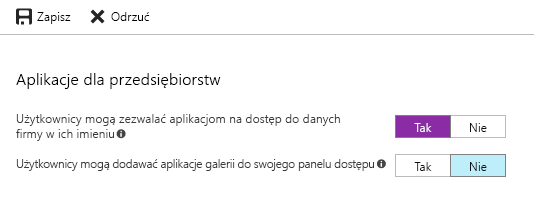 Zrzut ekranu projektanta portalu Azure.