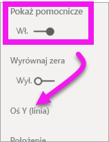 Zrzut ekranu przedstawiający opcję Pokaż pomocniczą.