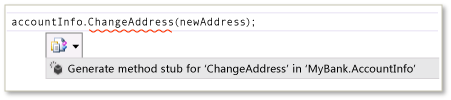 Generowanie metoda skrótowej Intellisense Menu