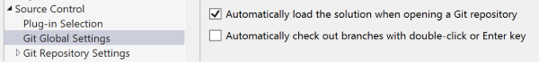 Ustawienia przełączania automatycznego ładowania sln i wyewidencjonowania gałęzi.