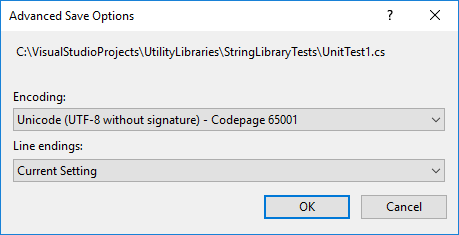 Wybieranie kodowania UTF-8