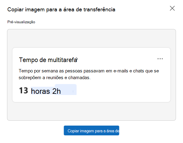 Captura de ecrã que mostra como partilhar informações como uma imagem.