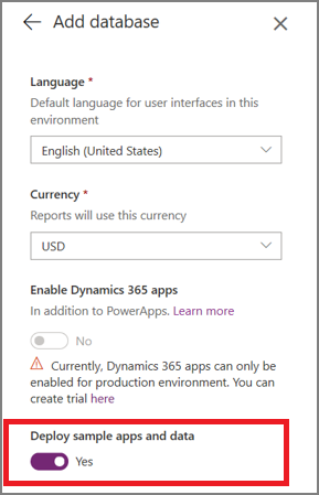 Implante configurações de aplicativos e dados de exemplo.