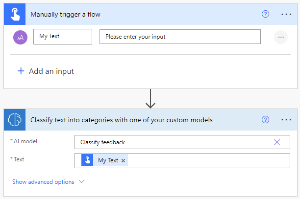 Captura de tela que mostra o conteúdo do modelo selecionado.