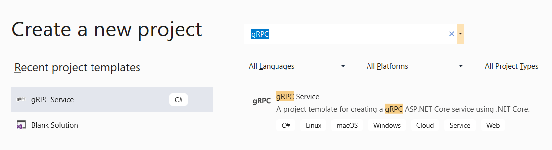 Criar uma nova caixa de diálogo de projeto no Visual Studio