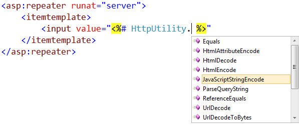 Captura de tela que mostra a codificação de string de script Java selecionada.