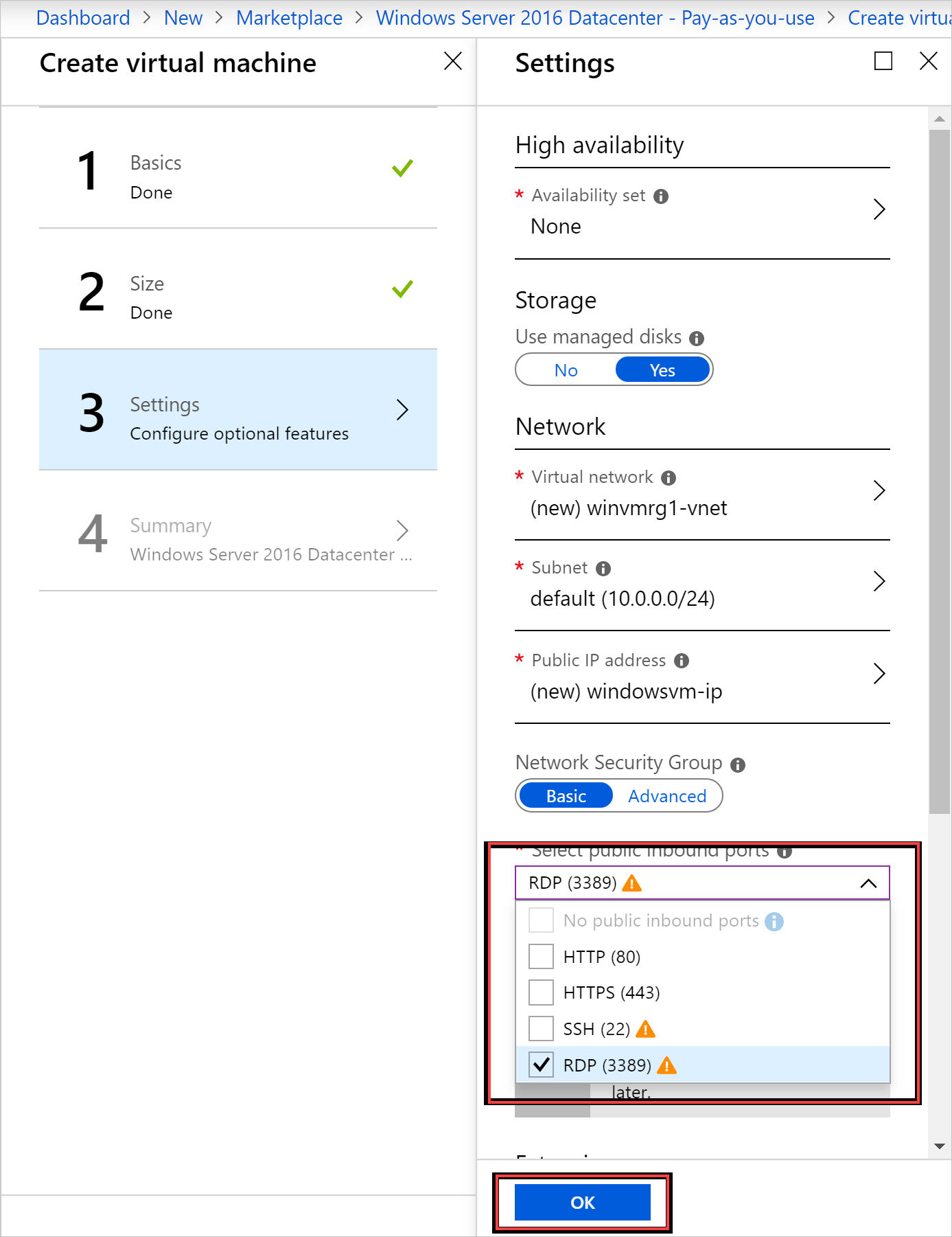 Criar uma VM – Configurações