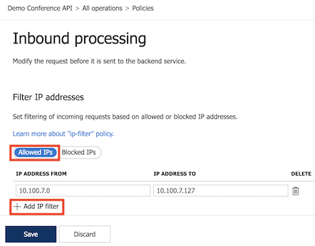 Configurar endereços IP permitidos