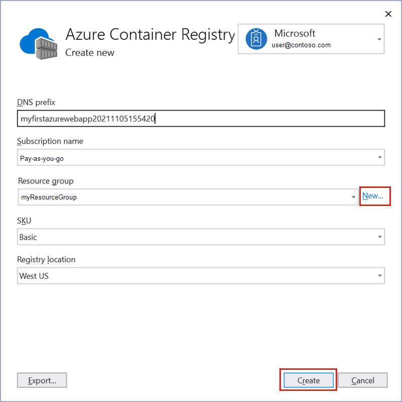 Captura da tela dos detalhes do Registro de Contêiner do Azure.