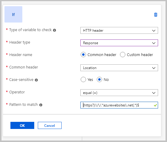 Captura de tela que mostra a configuração de uma condição If.