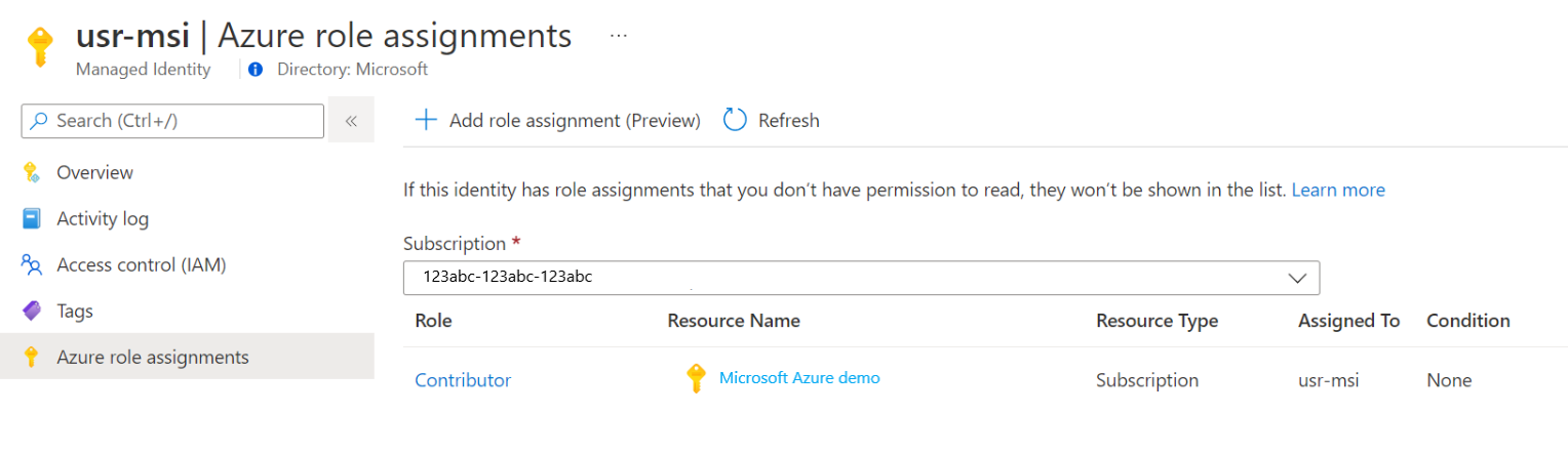 Exibir as atribuições de função às quais você tem permissão no portal do Azure.