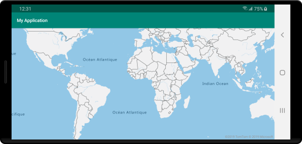 Azure Mapas, imagem de mapa mostrando rótulos em francês