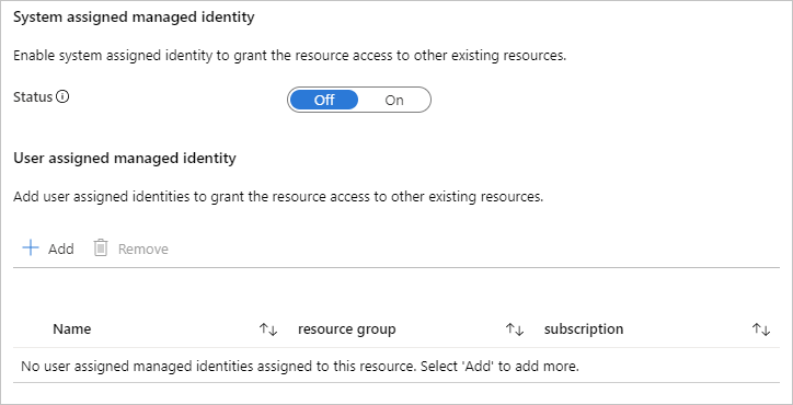 Primeira etapa de Microsoft.ManagedIdentity.IdentitySelector