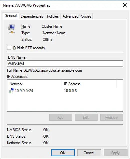 Verificar propriedades do cluster