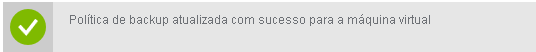 Captura de tela mostrando uma mensagem indicando uma VM protegida com êxito.