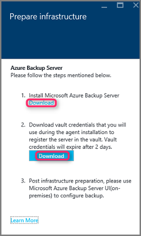 Preparar a infraestrutura para o Servidor de Backup do Azure