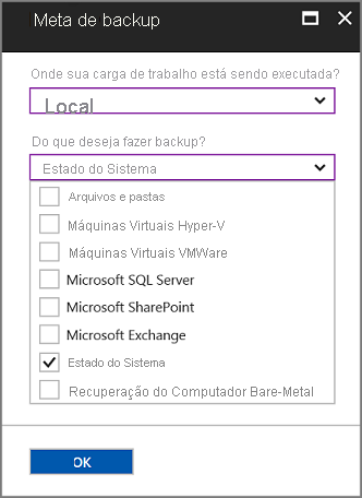 Captura de tela que mostra como configurar arquivos e pastas.