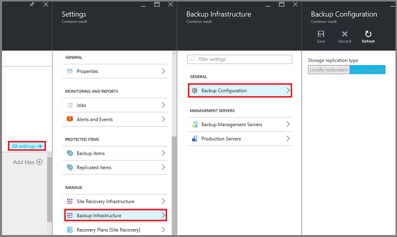 Lista de cofres de backup