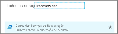 Digite Serviços de Recuperação na caixa de diálogo Todos os serviços