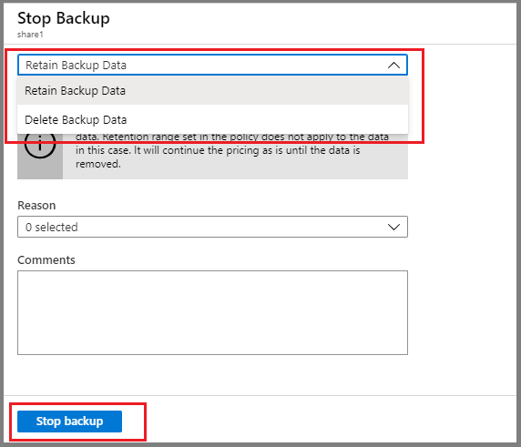 Selecione Reter Dados de Backup ou Excluir Dados de Backup