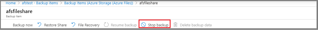 Selecionar Parar Backup