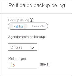 Política de backup de log