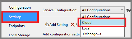 Configuração de nuvem