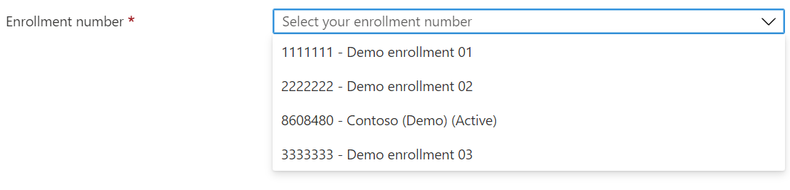 Captura de tela mostrando a seleção de Número de registro.