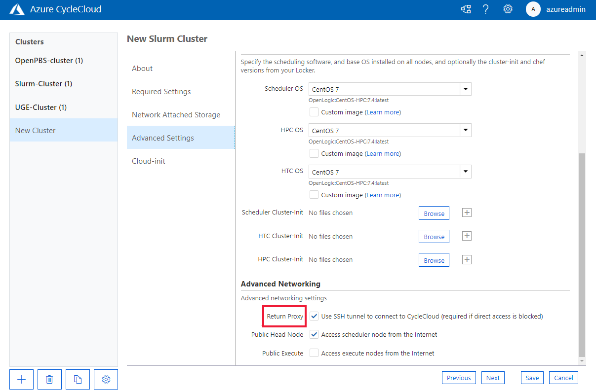 Configuração de proxy de retorno