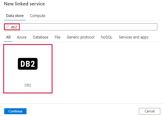 Captura de tela do conector do DB2.