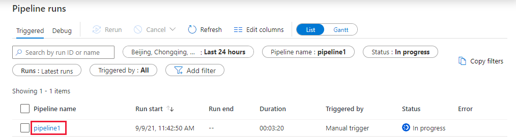 Captura de tela que mostra como monitorar o pipeline.