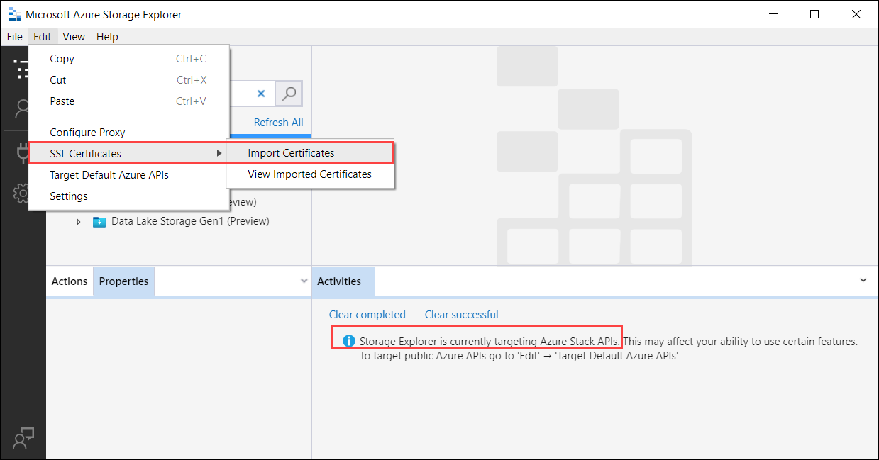 Importar o certificado para o Gerenciador de Armazenamento