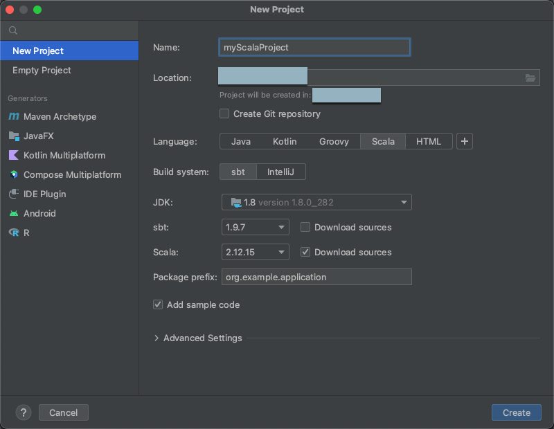 Criar o projeto do IntelliJ IDEA