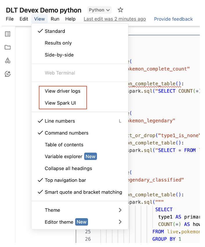 Logs de driver de acesso e interface do usuário do Spark