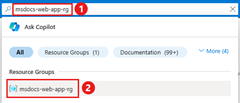 A screenshot showing how to find resource group in the Azure portal.