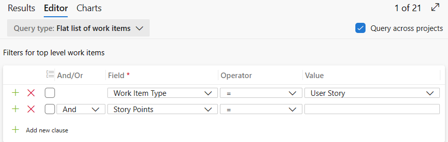 Captura de tela mostrando Filtro com base em entradas em branco.