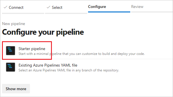 Captura de tela da lista de modelos de pipeline.