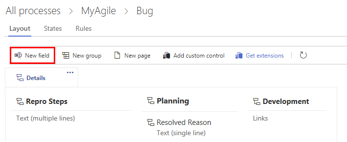 Processar Tipos de Item de Trabalho, Adicionar um campo a um WIT