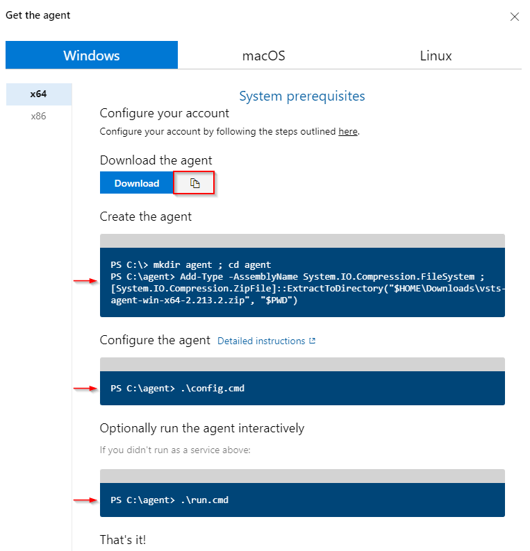 Uma captura de tela mostrando como configurar um agente.