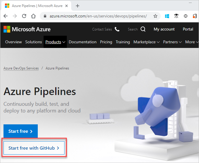 Iniciar o Azure Pipelines com o GitHub