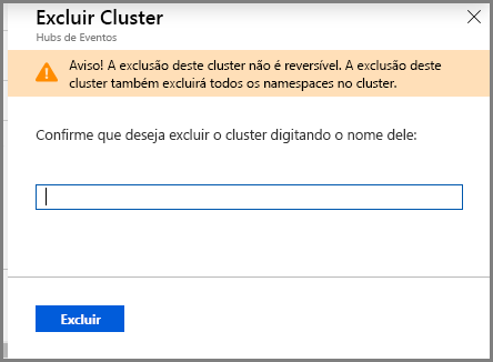 Excluir a página do cluster