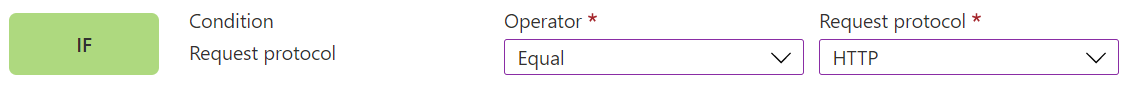 Captura de tela do portal mostrando a condição de correspondência do protocolo de solicitação.