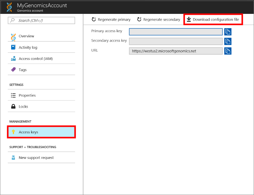 Baixar o arquivo de configuração do Microsoft Genomics