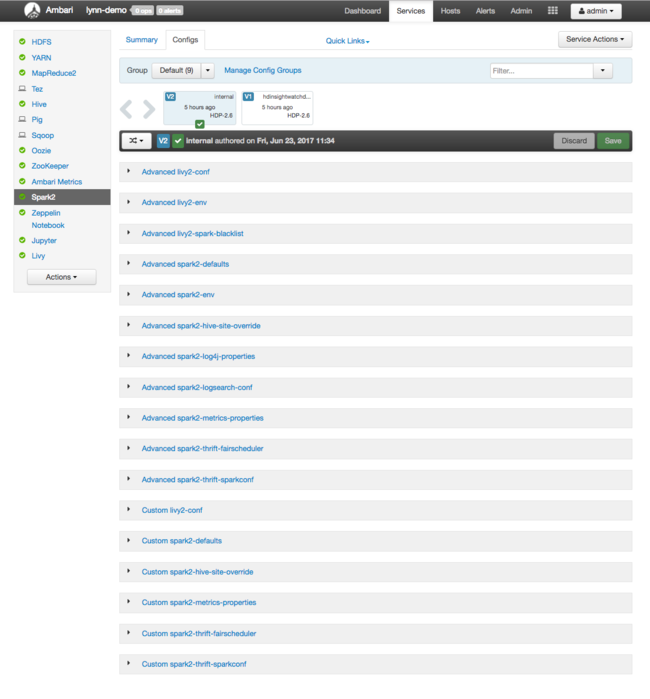 Configurações do Apache Spark.